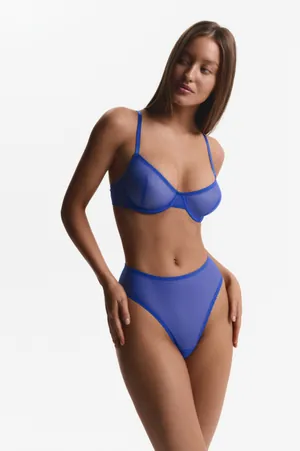 Basic васильковый с высокими стрингами